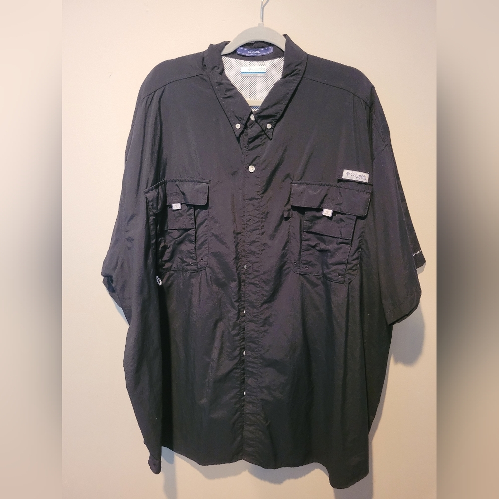 Columbia mens shirt black 4xt/4tl